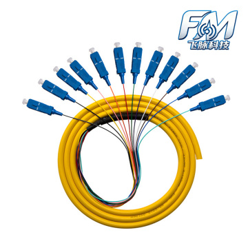 12 Core SC UPC Fiber Pigtail Cable Bundle