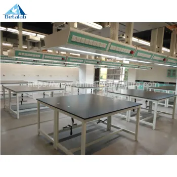 Full Steel Chemistry Lab H-Frame Workbench with Overhead Cabinets
