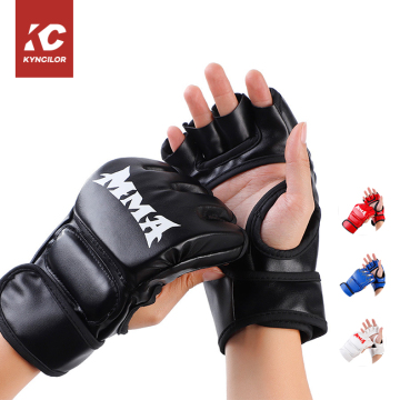 Customizable Shockproof MMA and Thai Boxing Leather Gloves