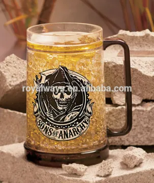 BPA free 450ml double wall Acrylic freezer beer cups