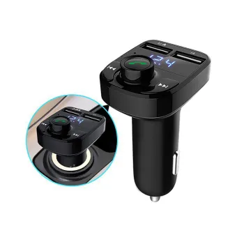 FM Transmitter with Bluetooth, Handsfree Calling, and Multi-Function Car Kit: MP3 Player, Dual USB Charger, TF Card & U Disk Support