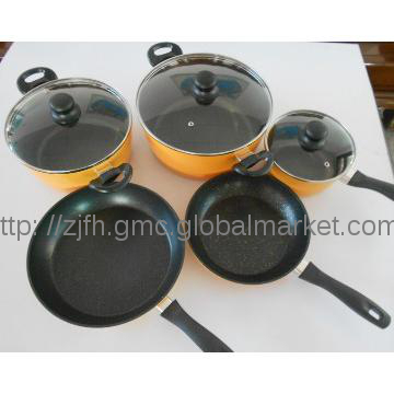 Foged Aluminum 3 layers nonstick marble coating cookware set 2013 new