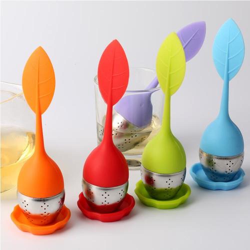 Cam đỏ xanh silicone ss infuser trà xanh lọc túi