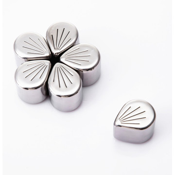 petal shape stainless steel whickey stone