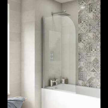 Wetroom Swing Round Bathroom Screen Quadrant 6mm Shower Enclosure with Fixed Panel