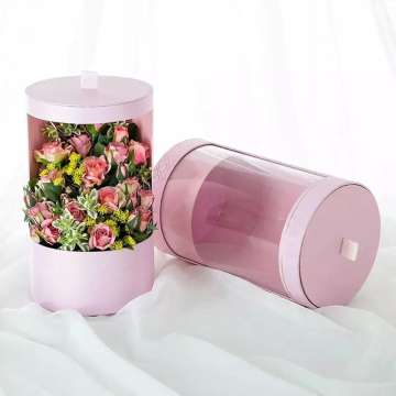 Custom Printed Cylinder Gift Box With Clear Window