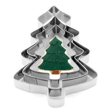 Stainless Steel Christmas Tree Cookie Mold Set - Holiday Baking Accessory