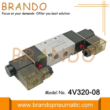 1/4 &#39;&#39;4v320-08 5/2 웨이 더블 솔레노이드 공기 제어 밸브