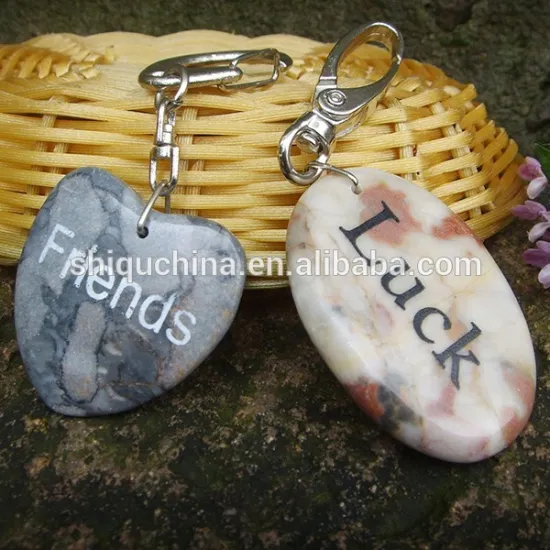 2015 ShiQu new engraved keyring/ inspirational stones wholesale