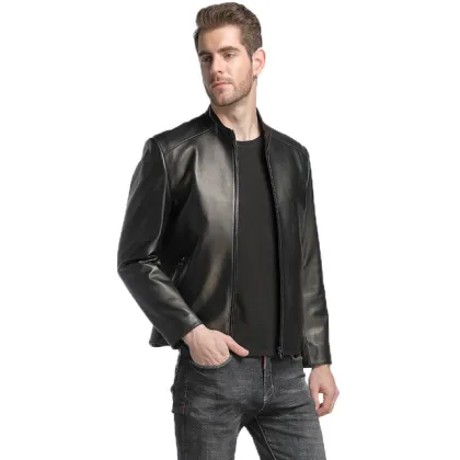Factory Genuine Men's Sheepskin Real Leather Jacket