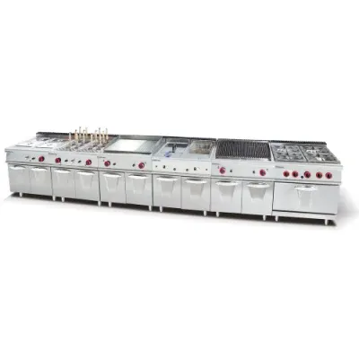 Guke Commercial Gas Cooker 4 Burners Gas Range with Gas Oven Cabinet