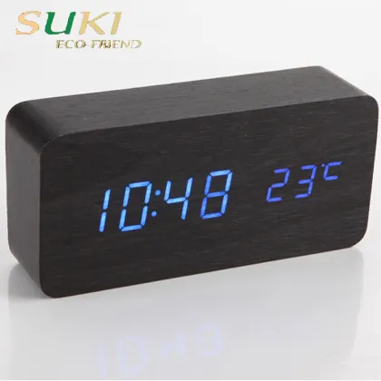 Wholesale wooden clock bamboo clock led clock