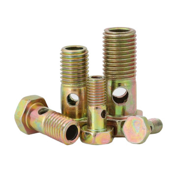 Hex Head Hollow Bolt with Hole Male Thread in Hydraulic Carbon Steel
