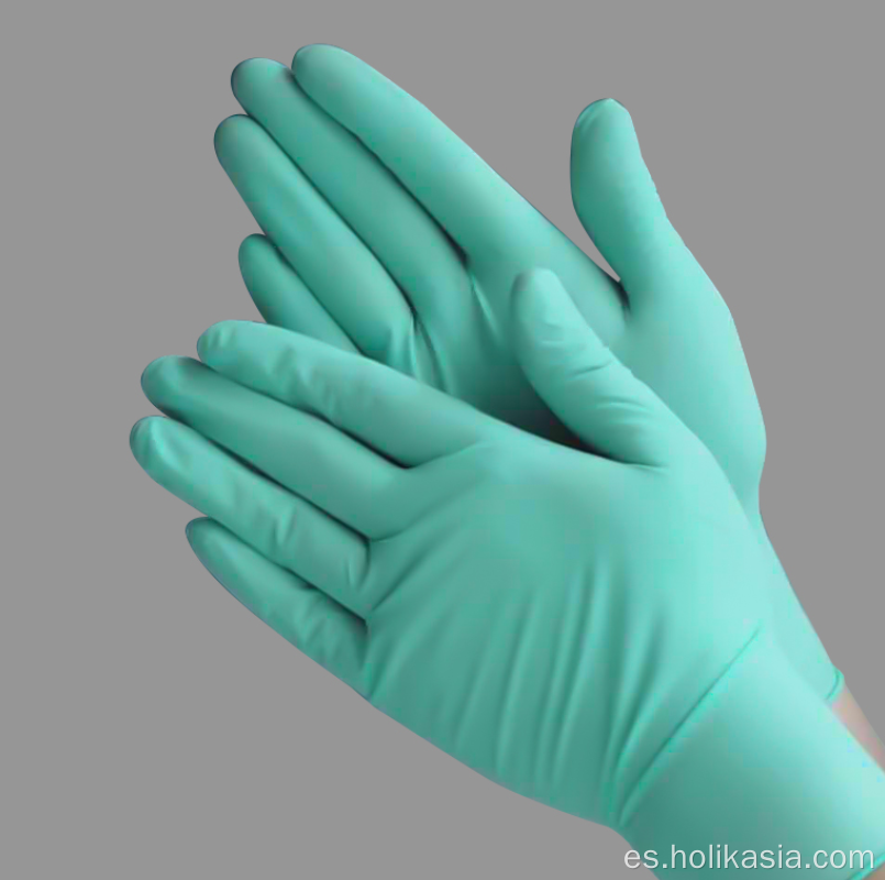 Guantes de inspección de látex ordinarios de 12 pulgadas de verde desechable