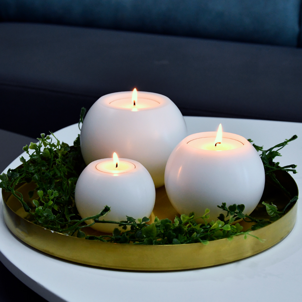 white tealight candle holders