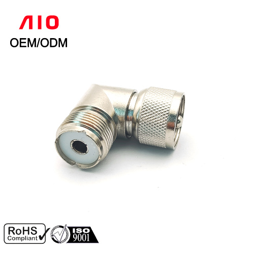 UHF L-Shape PL259 to SO239 RF Coaxial Adapter