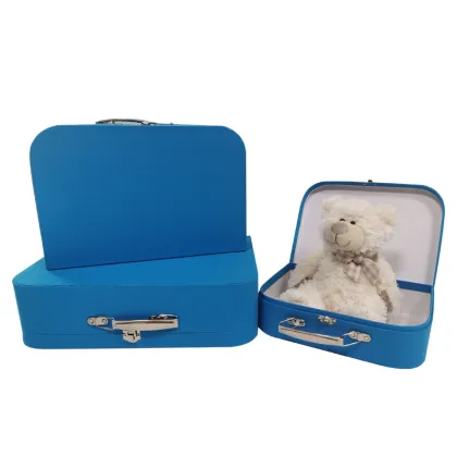 Suitcase gift cosmetic box with metal handle