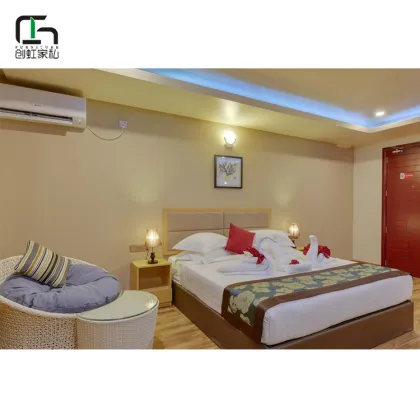 Factory Custom 5-Star Holiday Inn Hotel Room Interior Solid Wood Furnishings