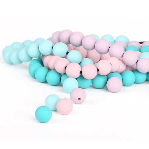 12mm round silicone loose teething beads