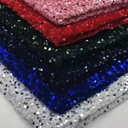 Wholesale Custom Embroidered Velvet Sequin Fabric for Home Textiles
