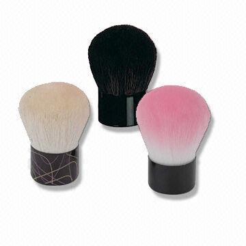 Diaphanous Goat Hair Kabuki Brushes with Aluminum Ferrule, Various Colors are Available