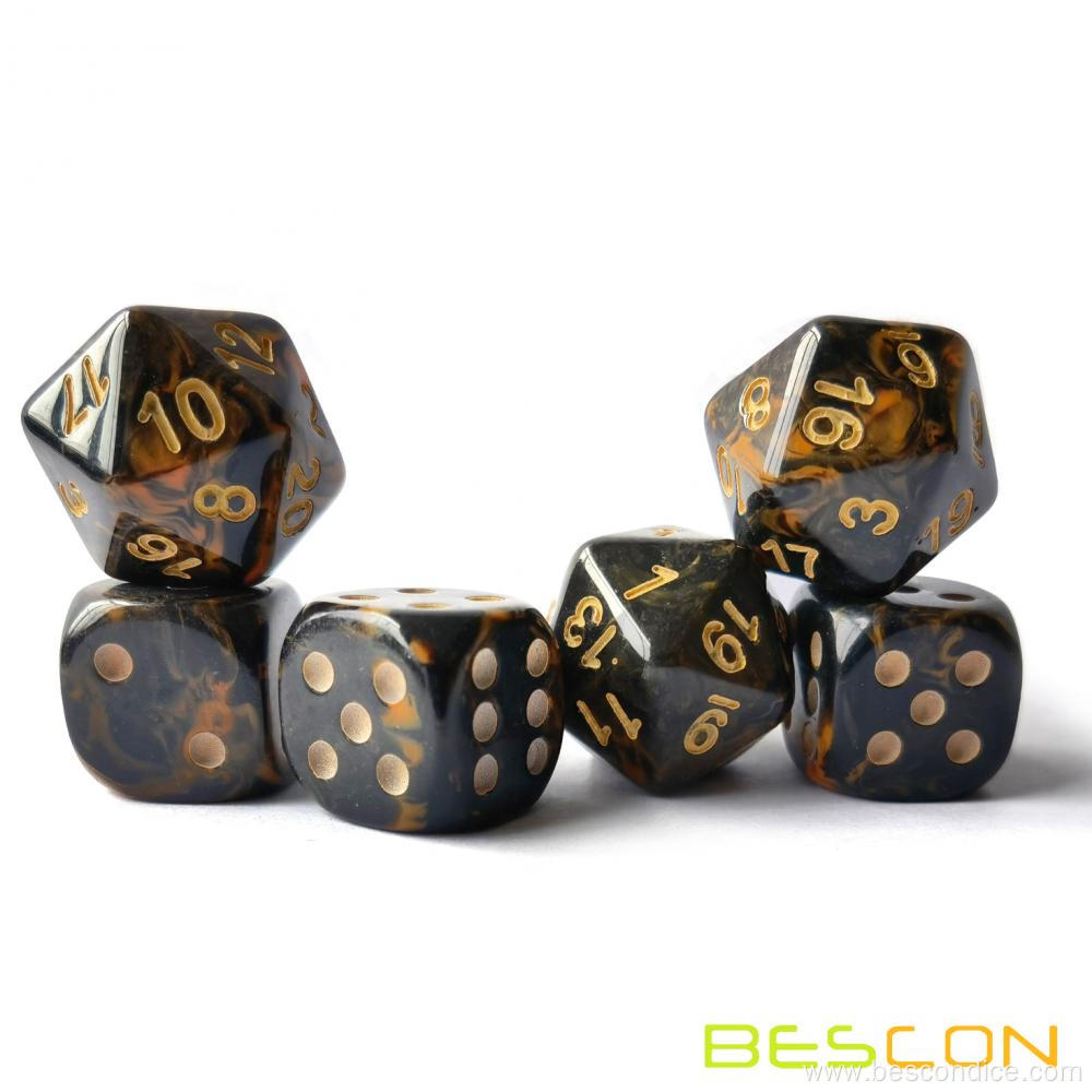 Customized Two-Tone Gemini Poly Dice Set of 7