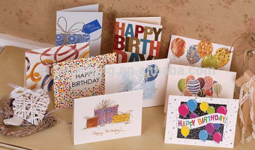 Hot stamping greeting card with birhtday wishes