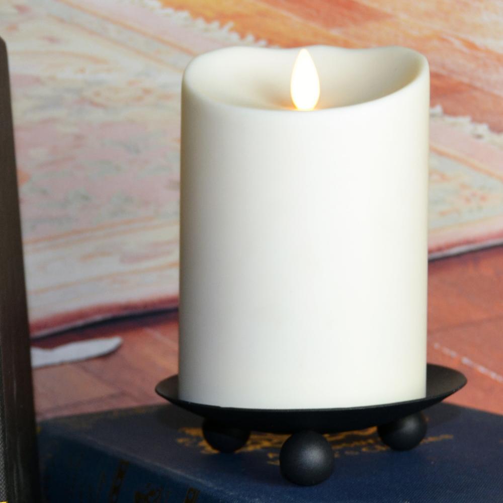 black pillar candle holders