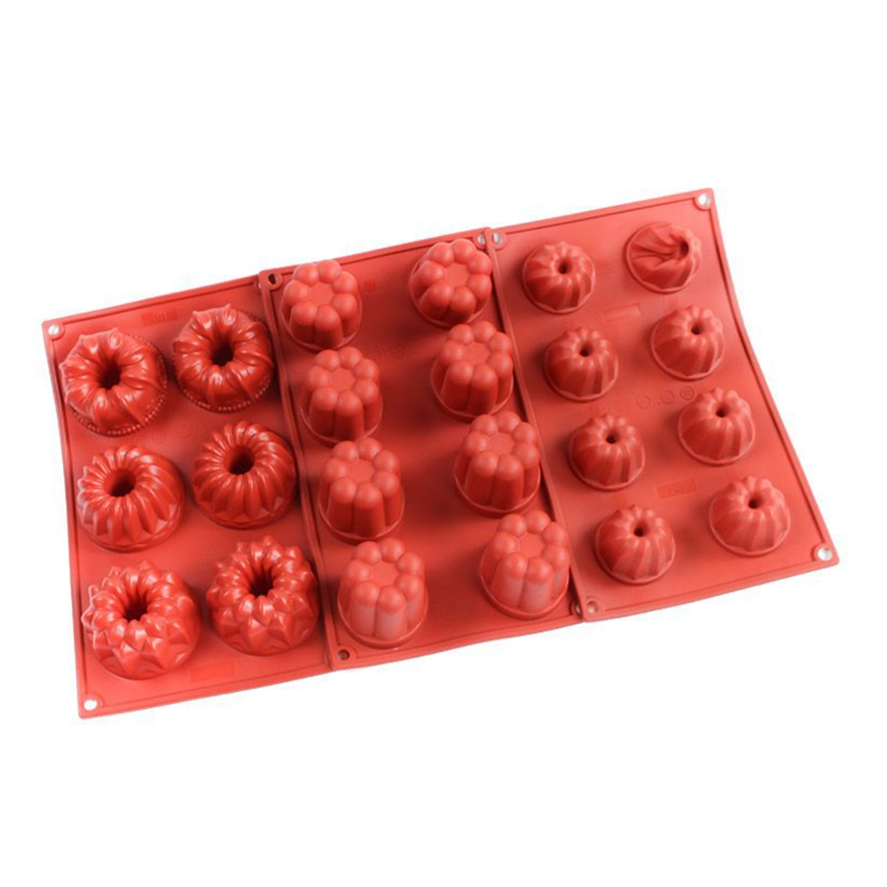 Moldes de silicone rosa para assar