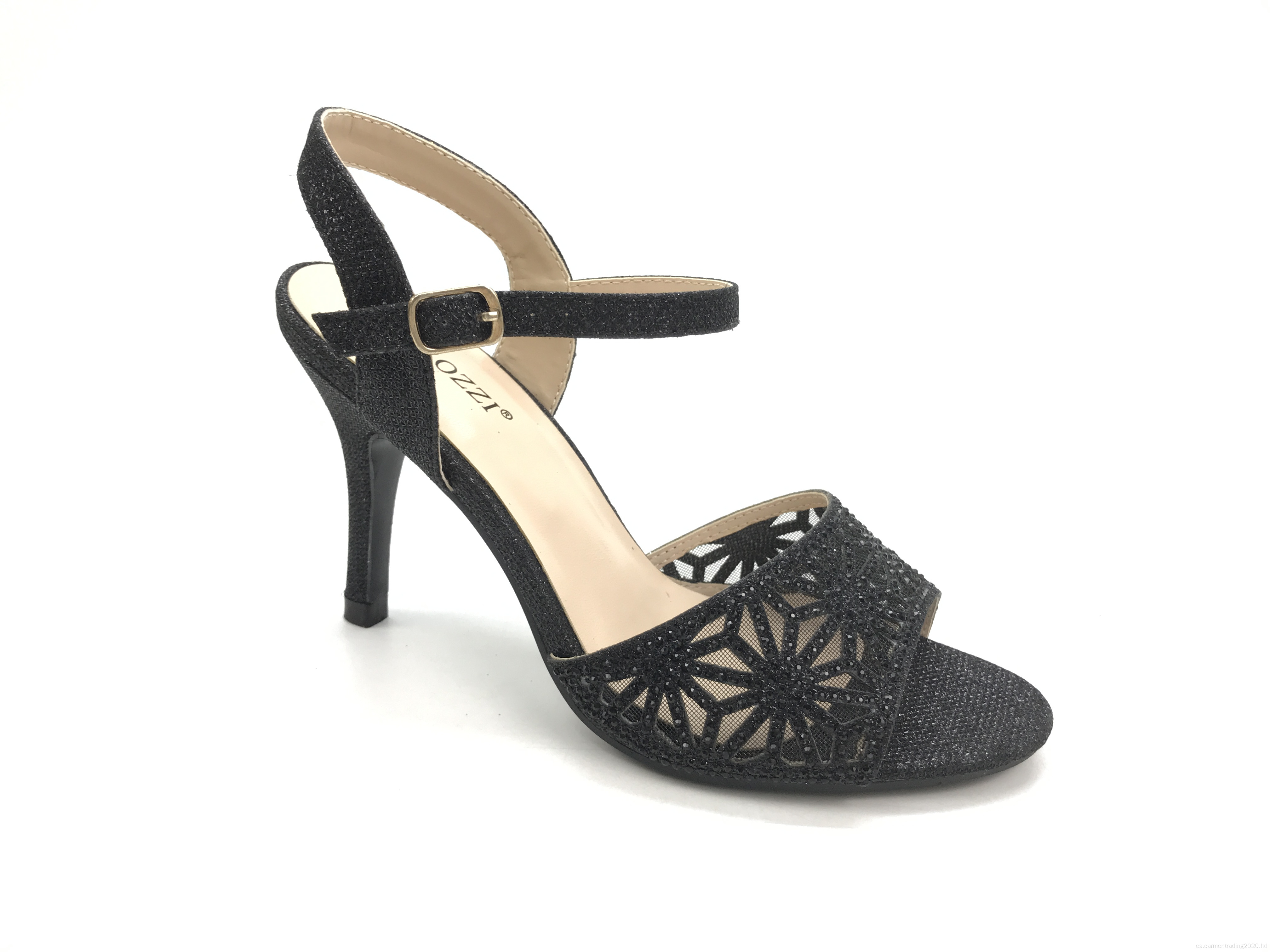 Damas de la moda de sandalia plateada cómoda personalizada