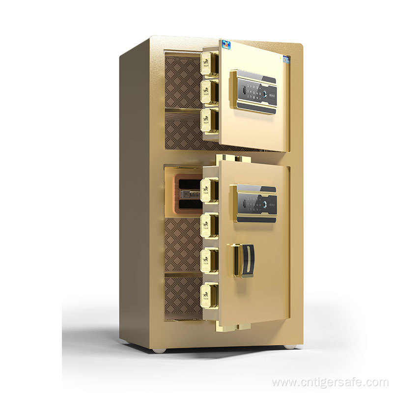 Tiger safes 2-door gold 100cm high Fingerprint Lock