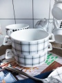 Creative Ceramic Double Handle Suppe Schüssel