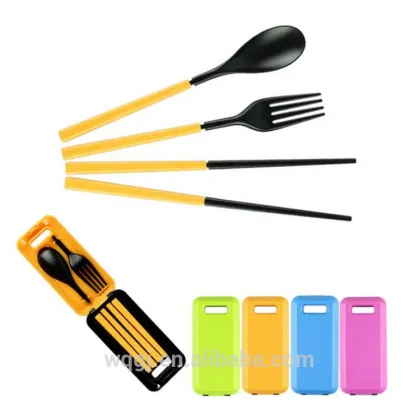 Portable Outdoor Tableware Set Folding Dinner Spoon Fork Chopsticks Tableware Set