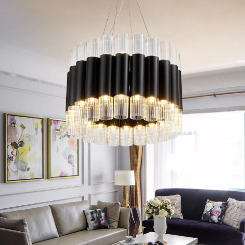 LEDER Glass Crystal Hanging Chandelier