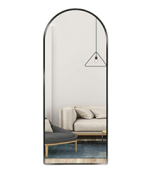 Full length Decorative irregular shape dressing live room black Metal Framed Wall Mirror