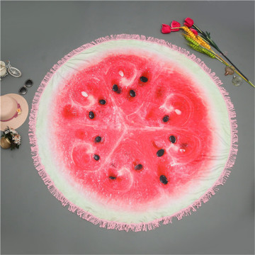 Printed Watermelon Beach Towels Fabric With Fringe