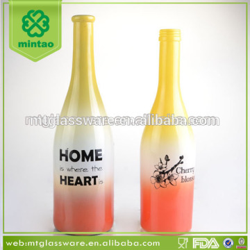 Colored fancy custom machine made glass water bottles