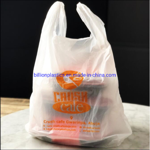 Distributors Company Plastic Food Bag Supermarket Plastic Bag Printed Vest Handles LDPE/HDPE Shopping Plastic Bags with Own Logo