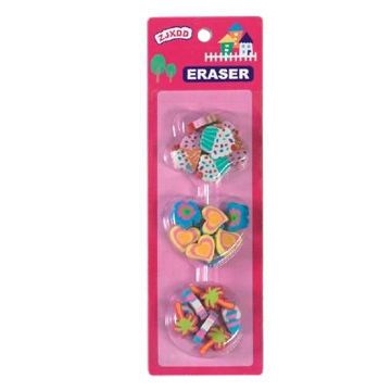 Lovely Shape Eraser Set, Printed Lovely Pattern, Customized Designs are Welcome