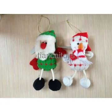 plush Santa and snowman