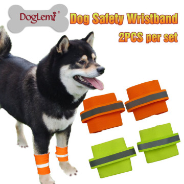 Free Shipping Dog Wristband with 2pcs Per Set Reflecting Dog Wristband Safety Dog Wristband