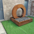 Corten Steel Garden Cascade Water Fountain Garden زخرفة