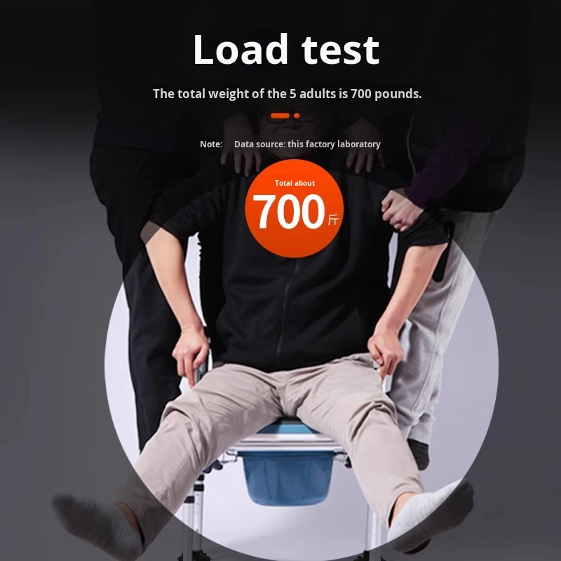Home Nursing Comfortable Medical Recovery Elder Exclusive Use Shower Chair Regulate Height Simple Highcarbon Steel Commode Chair3