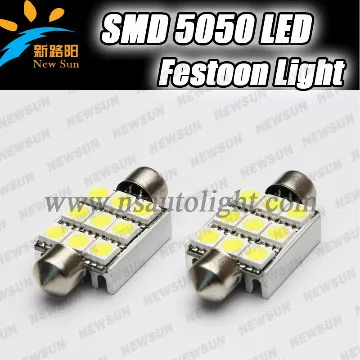 39mm 9 SMD canbus 5050 LED NO OBC ERROR Car Auto Interior Light Bulbs