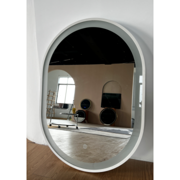 Oval mirror with smart led lights