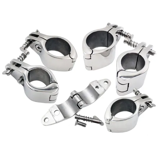 316 Stainless Steel Marine Hardware: Bimini Top Hinged Jaw Slide Rail Mount