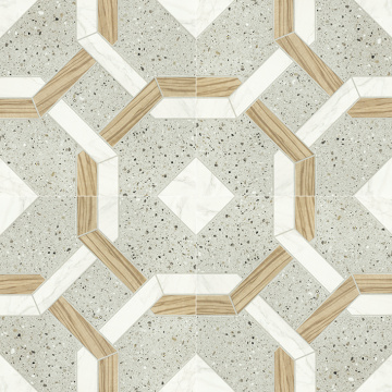 Terrazzo Decoration 60x60cm Tiles de sol en porcelaine en porcelaine