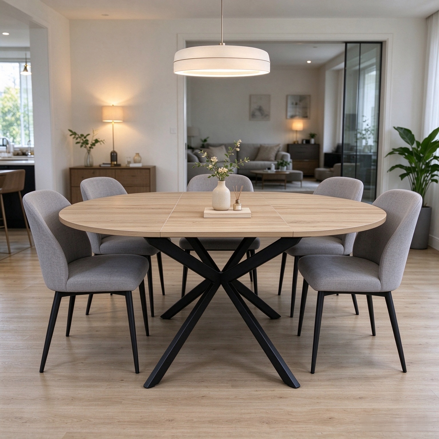 BR-25E03 oak extendable table13