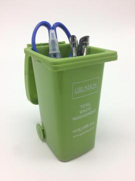 Promotional Plastic Pen Holder W/Bin shaped