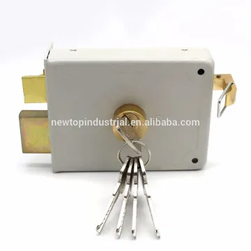 Rim door lock night latch door lock with 5pcs brass computer keys
